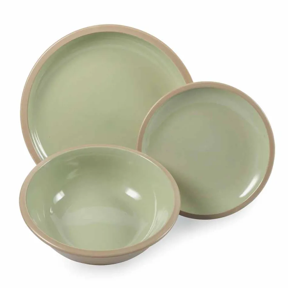 Service de vaisselle assiettes colorées design complet 18 pièces - Osteria Viadurini