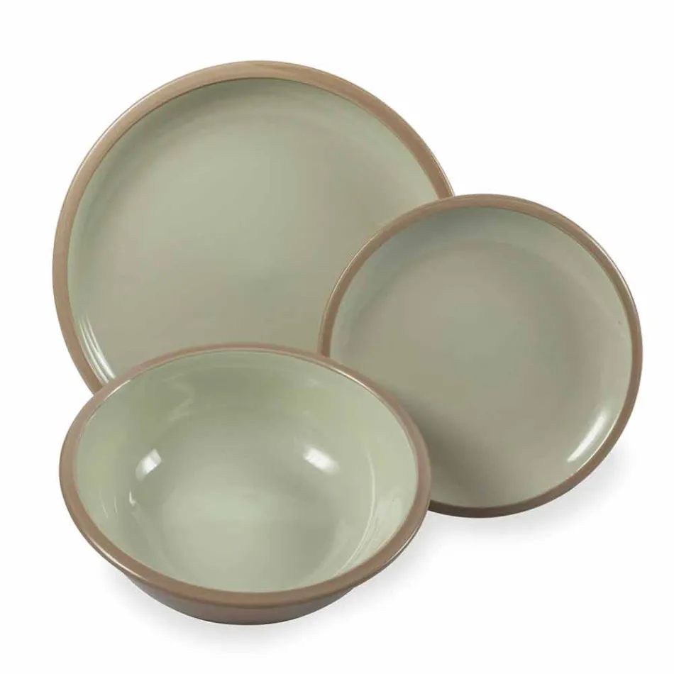 Service de vaisselle assiettes colorées design complet 18 pièces - Osteria Viadurini