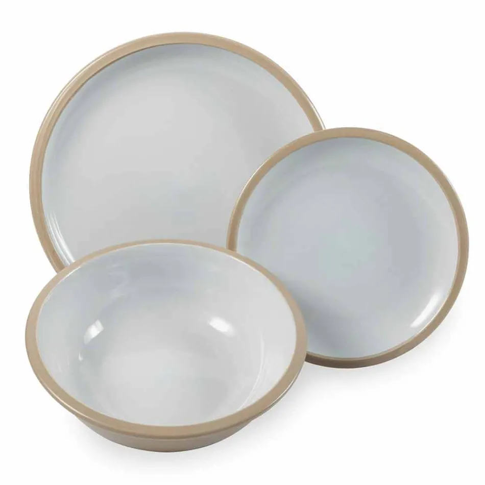 Service de vaisselle assiettes colorées design complet 18 pièces - Osteria Viadurini