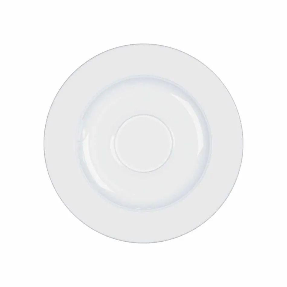 Service à Thé Complet Design Moderne en Porcelaine Blanche 14 Pièces - Télescope Viadurini