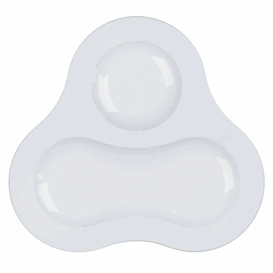 Service à Thé Complet Design Moderne en Porcelaine Blanche 14 Pièces - Télescope Viadurini