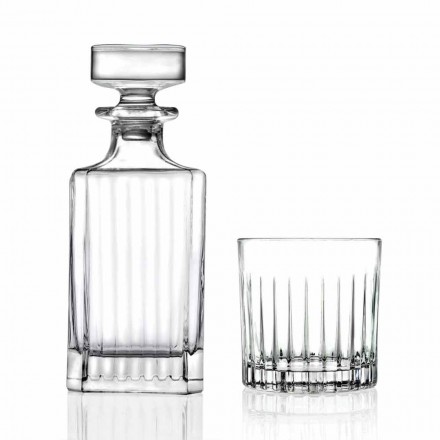 Ensemble de whisky décoré en cristal de conception classique 7 pièces - Senzatempo Viadurini