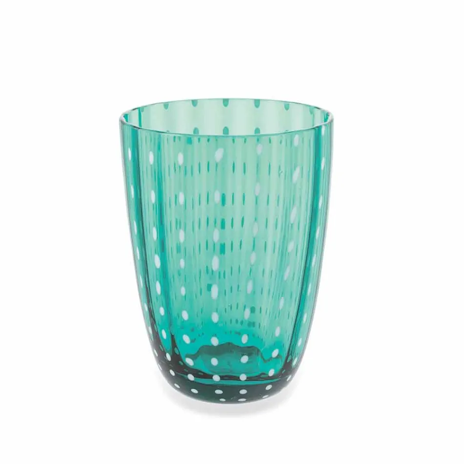 Ensemble de 6 verres design modernes en verre coloré pour l'eau - Botswana Viadurini