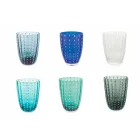 Ensemble de 6 verres design modernes en verre coloré pour l'eau - Botswana Viadurini