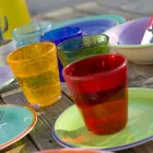 Ensemble de verres en verre soufflé colorés 12 pièces d'eau - Abruzzes Viadurini