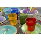 Ensemble de verres en verre soufflé colorés 12 pièces d'eau - Abruzzes Viadurini