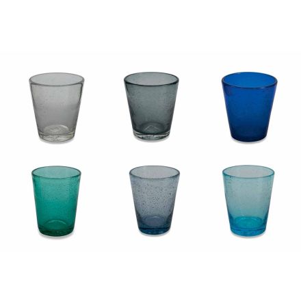 Ensemble de 6 verres colorés en verre soufflé des Abruzzes - Eau Viadurini