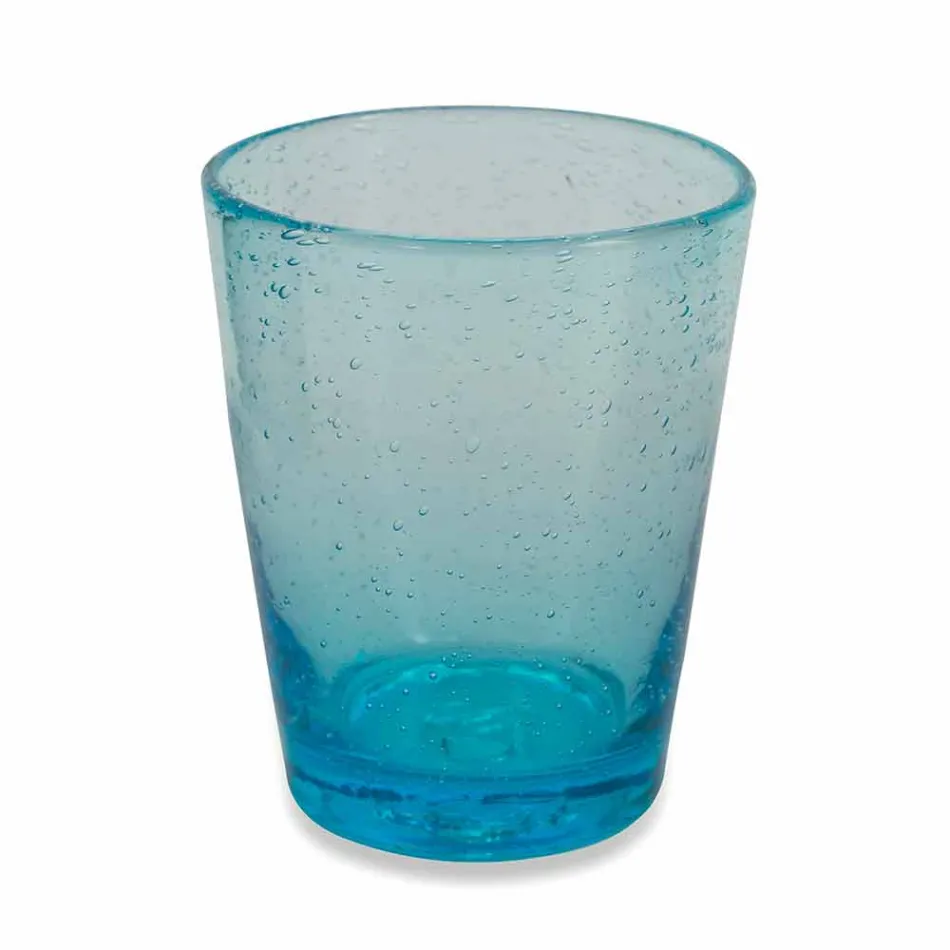 Ensemble de 6 verres colorés en verre soufflé des Abruzzes - Eau Viadurini