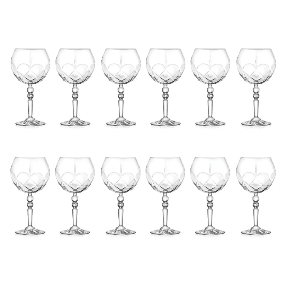 Service Verres à Cocktail Gin Tonic en Eco Crystal 12 Pcs - Bromeo Viadurini