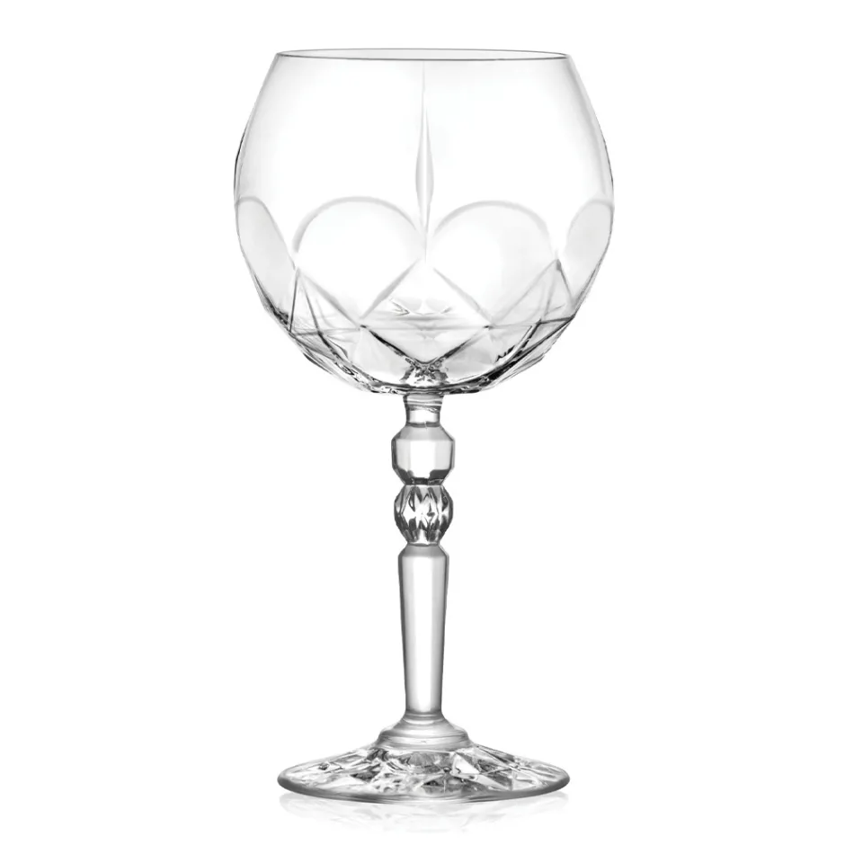 Service Verres à Cocktail Gin Tonic en Eco Crystal 12 Pcs - Bromeo Viadurini