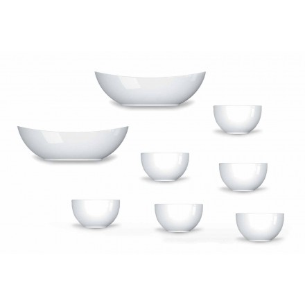 Service de tasse Bols en porcelaine de conception moderne 8 pièces - Télescope Viadurini