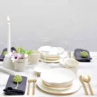 Service de vaisselle en porcelaine blanche Design de luxe 24 pièces - Arciregale Viadurini