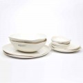 Service de vaisselle en porcelaine blanche Design de luxe 24 pièces - Arciregale