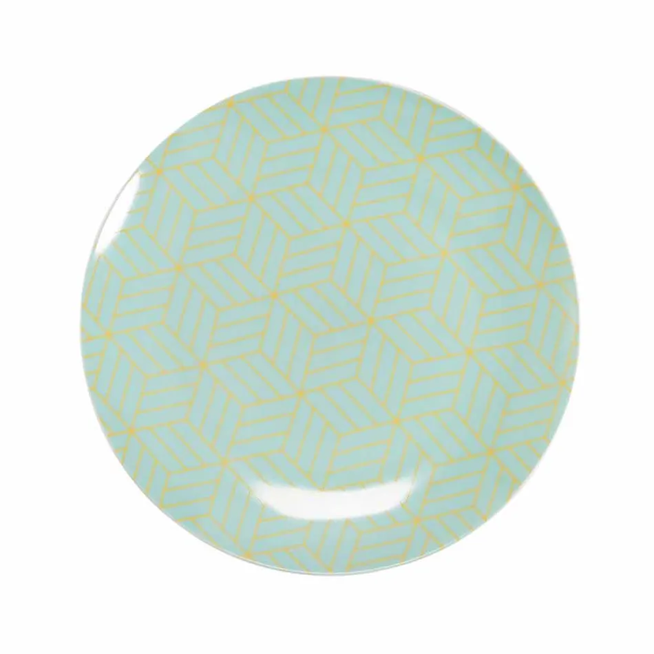 Service de vaisselle 18 pièces en porcelaine et grès design coloré - Tropycale Viadurini