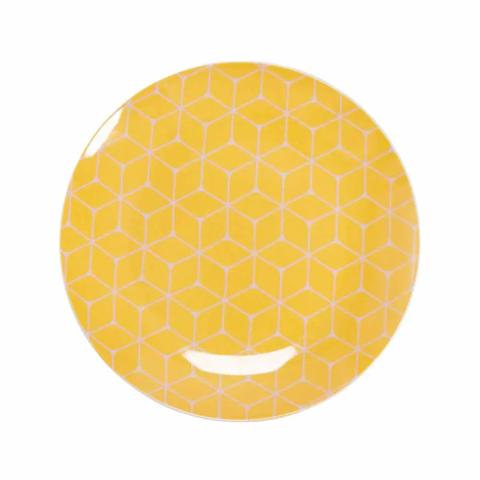 Service de vaisselle 18 pièces en porcelaine et grès design coloré - Tropycale Viadurini