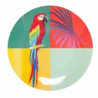 Service de vaisselle 18 pièces en porcelaine et grès design coloré - Tropycale Viadurini