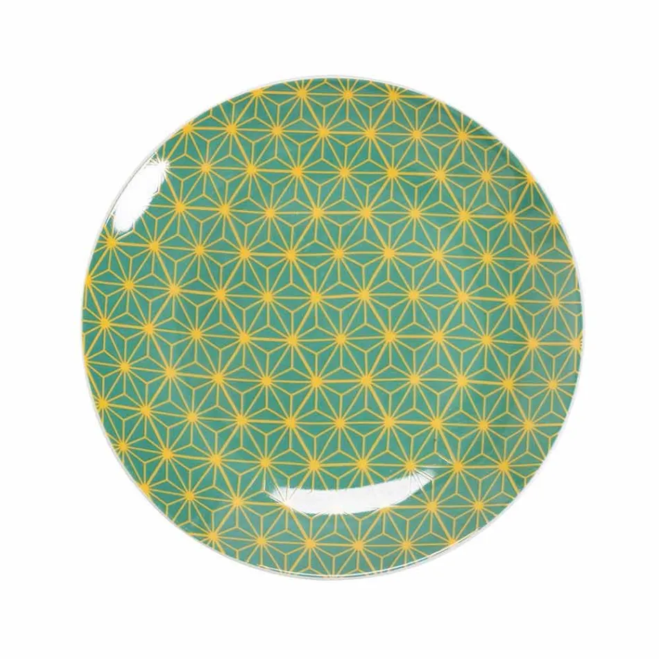 Service de vaisselle 18 pièces en porcelaine et grès design coloré - Tropycale Viadurini