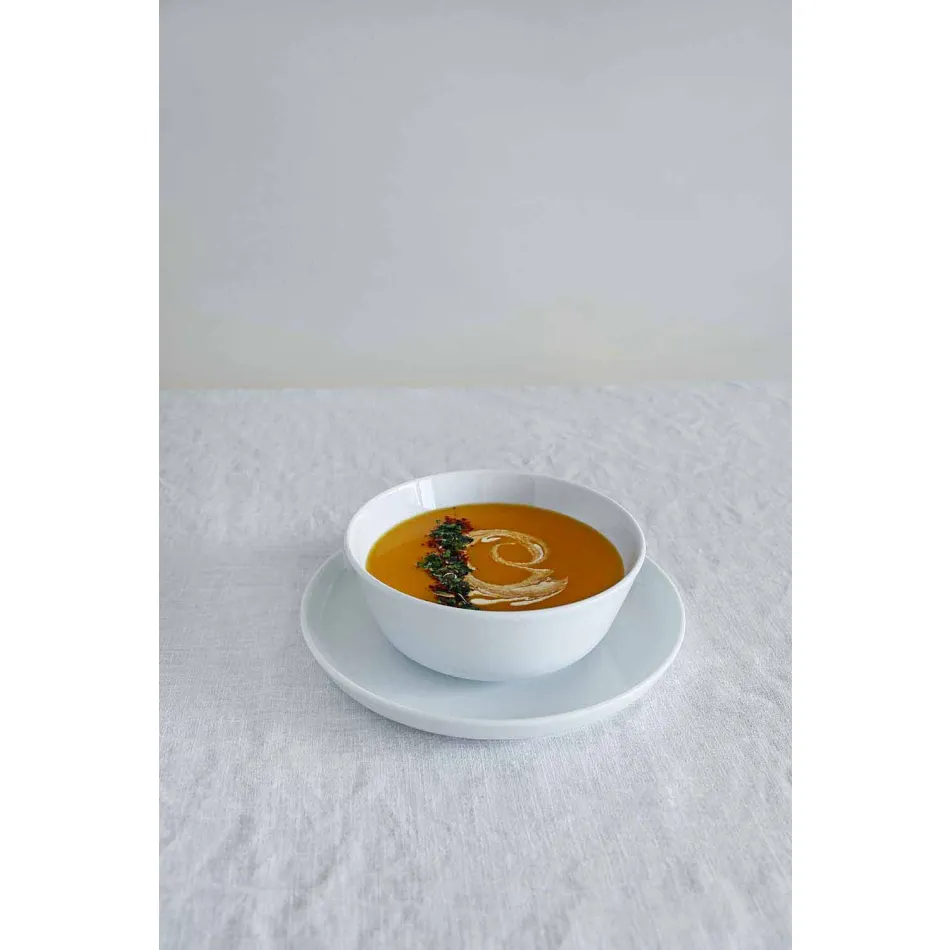 Ensemble d'assiettes en porcelaine de design moderne blanc 24 pièces - Arctique Viadurini