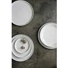 Ensemble d'assiettes en porcelaine de design moderne blanc 24 pièces - Arctique Viadurini