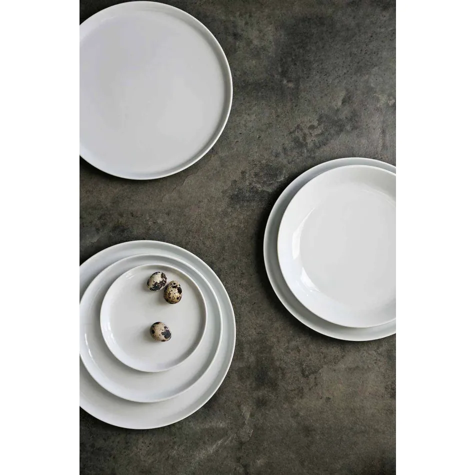 Ensemble d'assiettes en porcelaine de design moderne blanc 24 pièces - Arctique Viadurini
