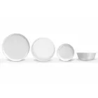 Ensemble d'assiettes en porcelaine de design moderne blanc 24 pièces - Arctique Viadurini