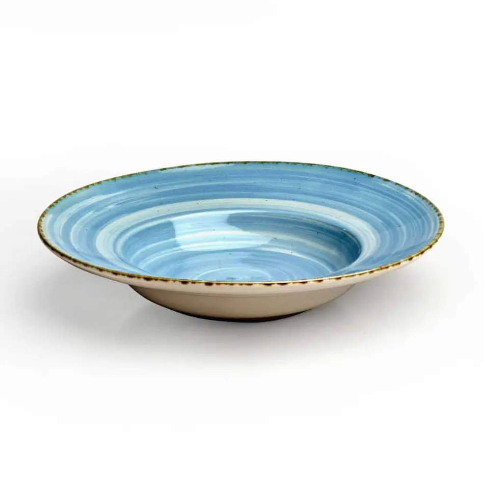 Ensemble de 16 plats design moderne en grès coloré élégant - Simba Viadurini