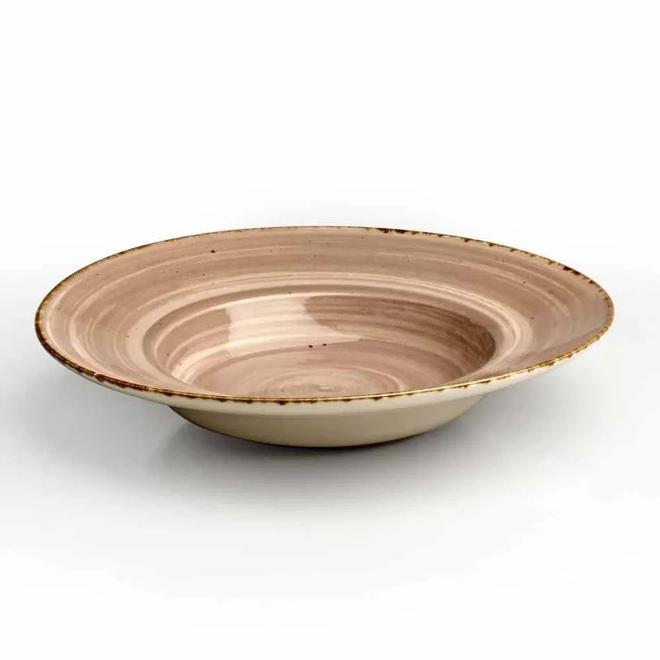 Ensemble de 20 assiettes colorées modernes en grès design élégant - Simba Viadurini