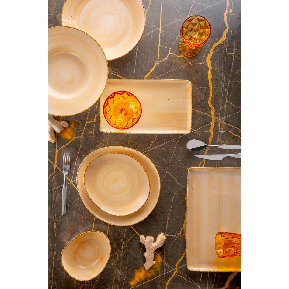 Ensemble de 20 assiettes colorées modernes en grès design élégant - Simba Viadurini