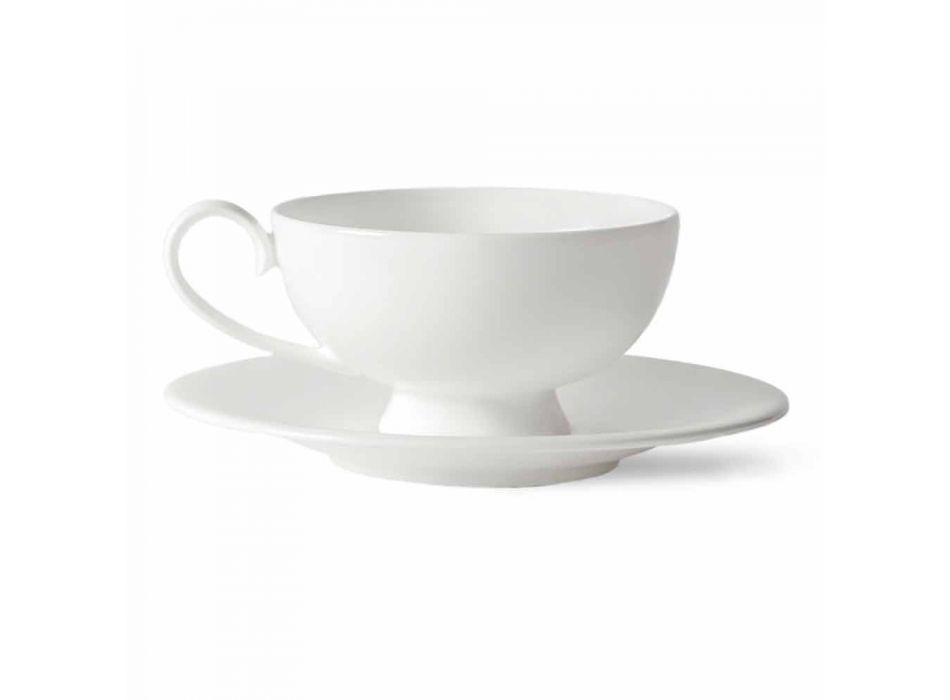 Ensemble de tasses à thé en porcelaine 15 pièces design avec pied - Armanda Viadurini