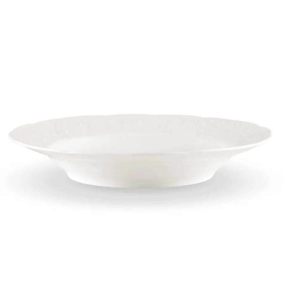 Ensemble de 27 assiettes design en porcelaine blanche élégante - Gimignano Viadurini