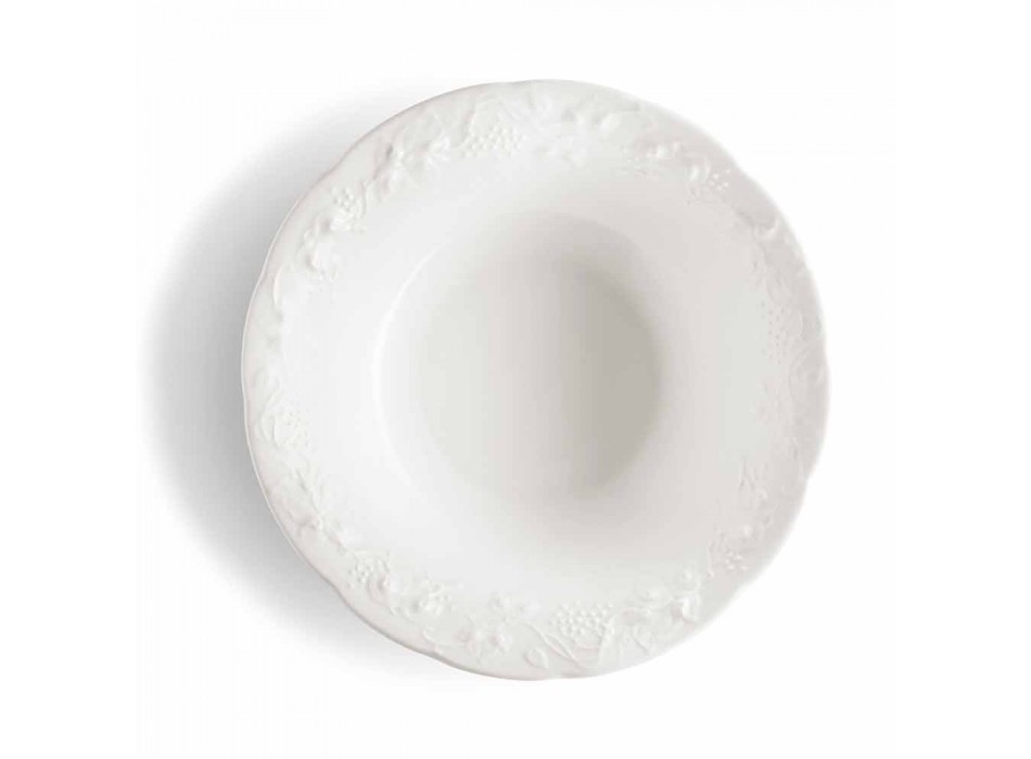Ensemble de 27 assiettes design en porcelaine blanche élégante - Gimignano Viadurini