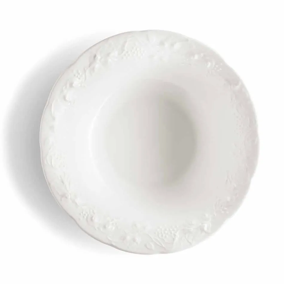 Ensemble de 27 assiettes design en porcelaine blanche élégante - Gimignano Viadurini