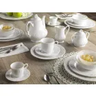 Ensemble de 27 assiettes design en porcelaine blanche élégante - Gimignano Viadurini