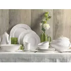 Ensemble de 27 assiettes design en porcelaine blanche élégante - Gimignano Viadurini