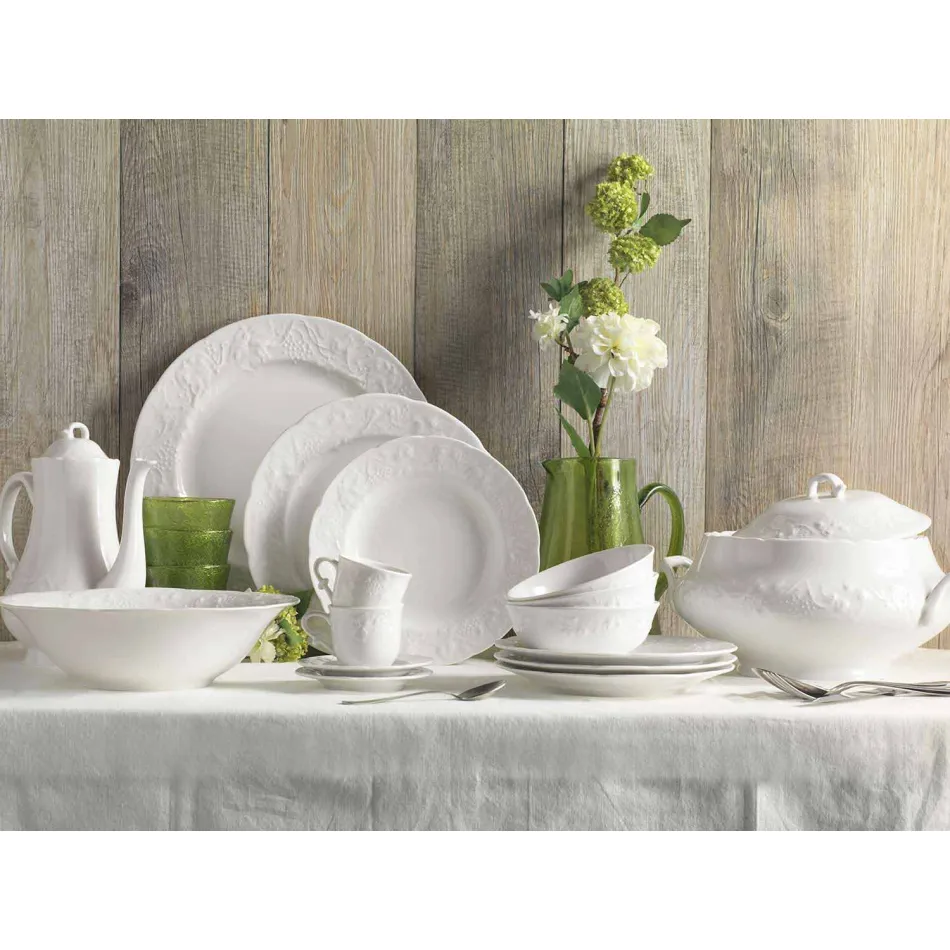 Ensemble de 27 assiettes design en porcelaine blanche élégante - Gimignano Viadurini