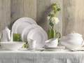 Ensemble de 27 assiettes design en porcelaine blanche élégante - Gimignano