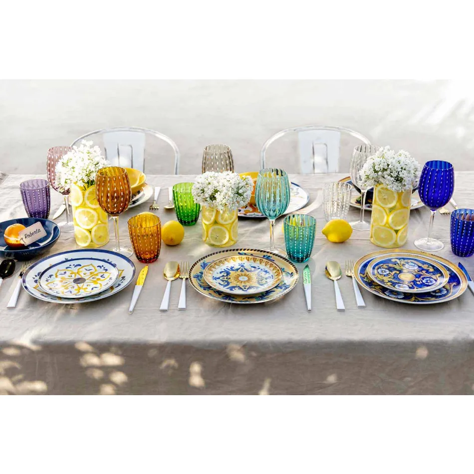 Service Vaisselle Colorée Et Moderne Vaisselle Ensemble Complet 18 Pièces - Cefalu Viadurini