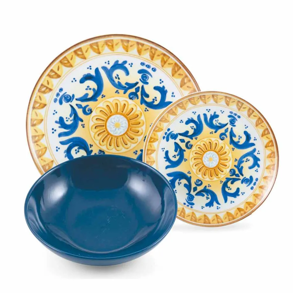 Service Vaisselle Colorée Et Moderne Vaisselle Ensemble Complet 18 Pièces - Cefalu Viadurini