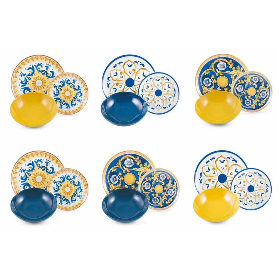 Service Vaisselle Colorée Et Moderne Vaisselle Ensemble Complet 18 Pièces - Cefalu Viadurini