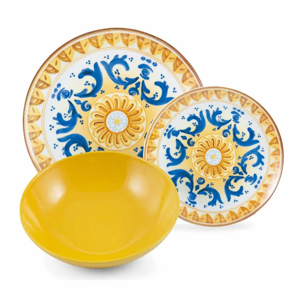 Service Vaisselle Colorée Et Moderne Vaisselle Ensemble Complet 18 Pièces - Cefalu Viadurini