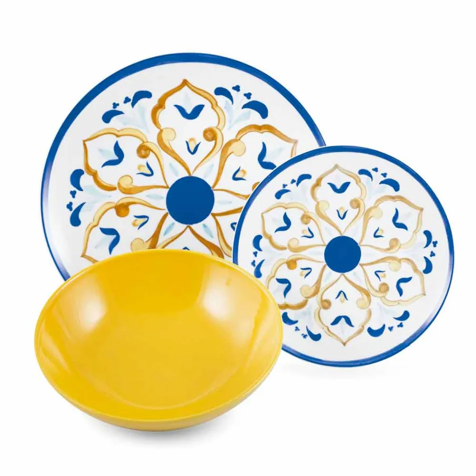 Service Vaisselle Colorée Et Moderne Vaisselle Ensemble Complet 18 Pièces - Cefalu Viadurini