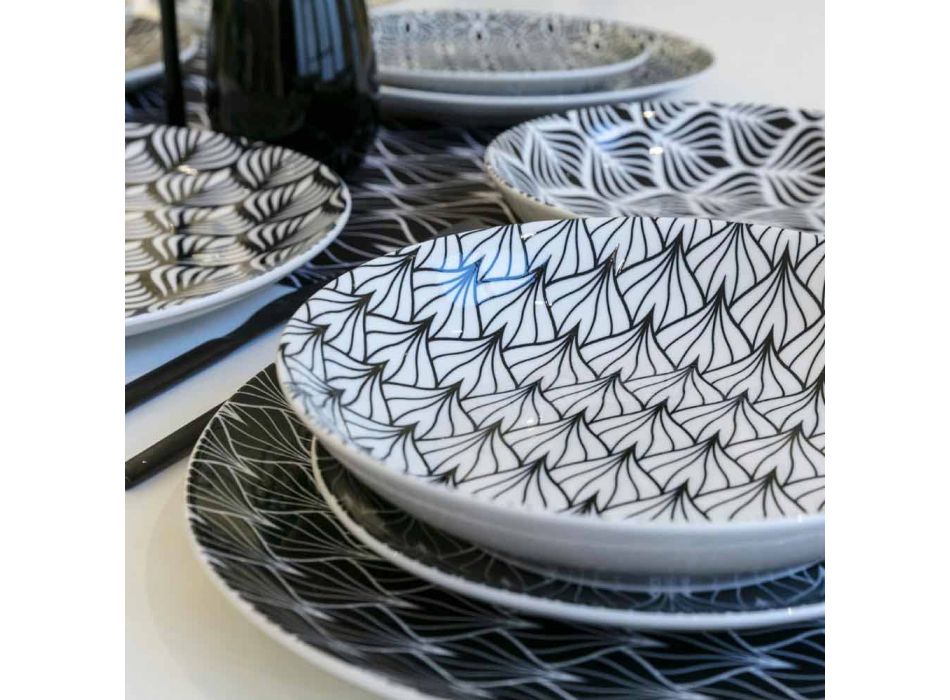Service de vaisselle complet en porcelaine colorée et moderne 18 pièces - Stilotto Viadurini