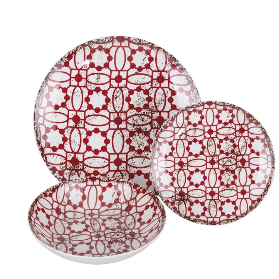 Service de table en porcelaine 18 pièces en 2 finitions différentes - Jamais Viadurini