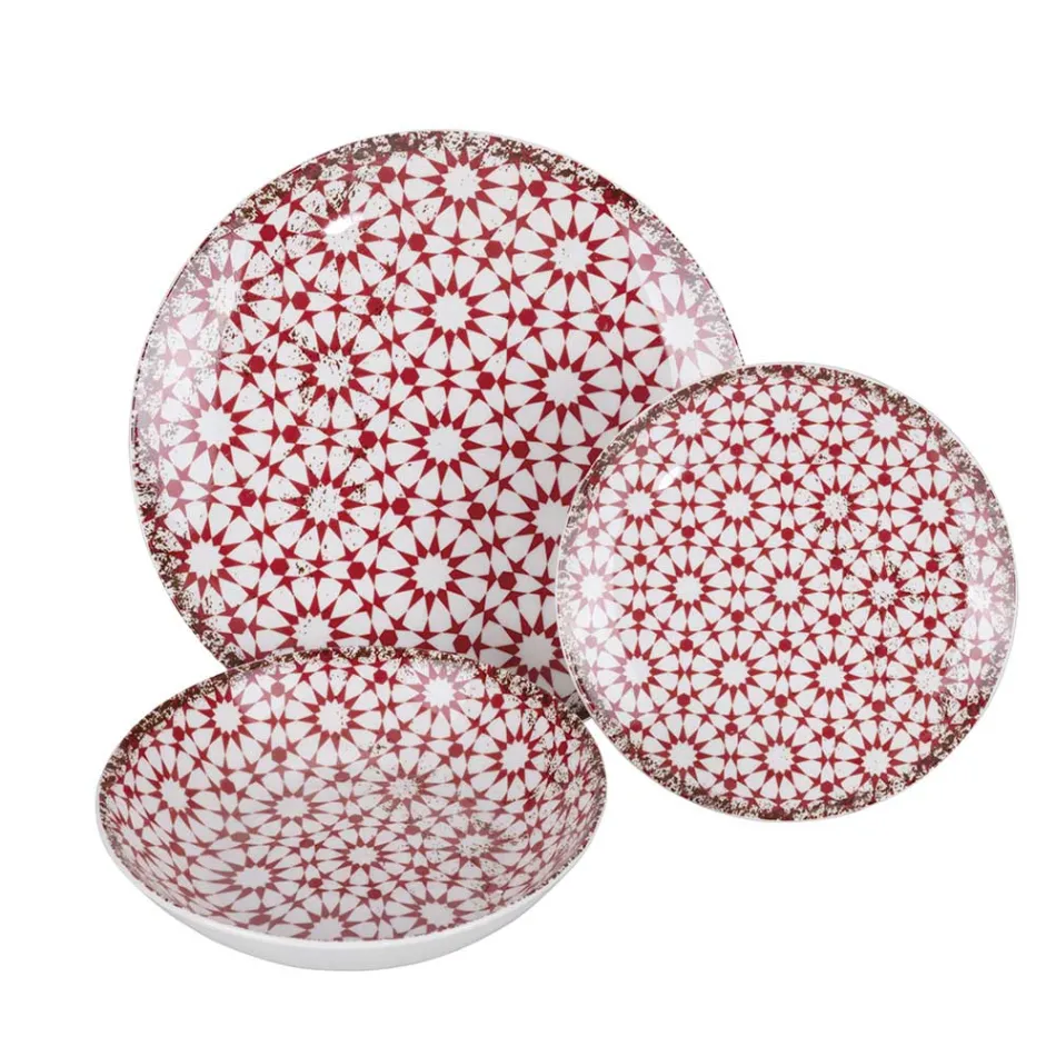 Service de table en porcelaine 18 pièces en 2 finitions différentes - Jamais Viadurini