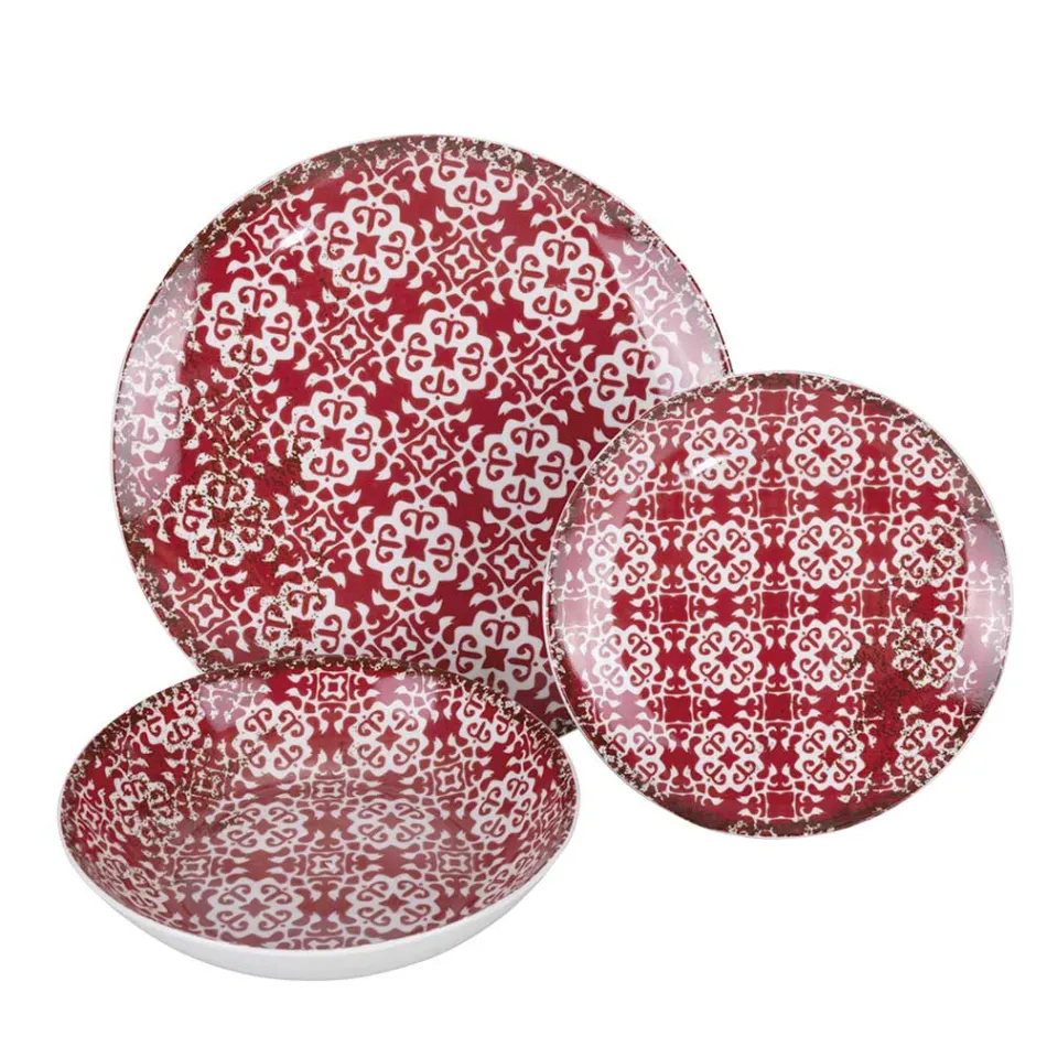 Service de table en porcelaine 18 pièces en 2 finitions différentes - Jamais Viadurini