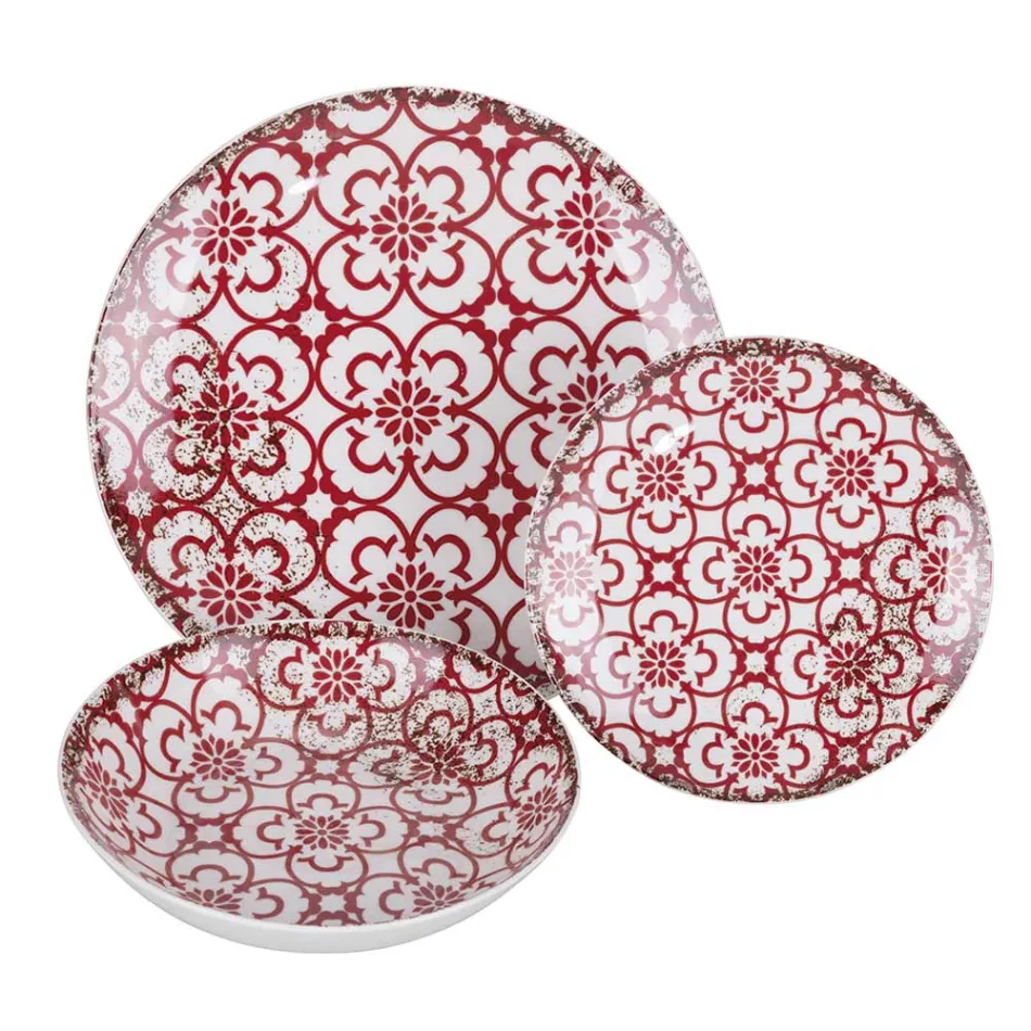 Service de table en porcelaine 18 pièces en 2 finitions différentes - Jamais Viadurini