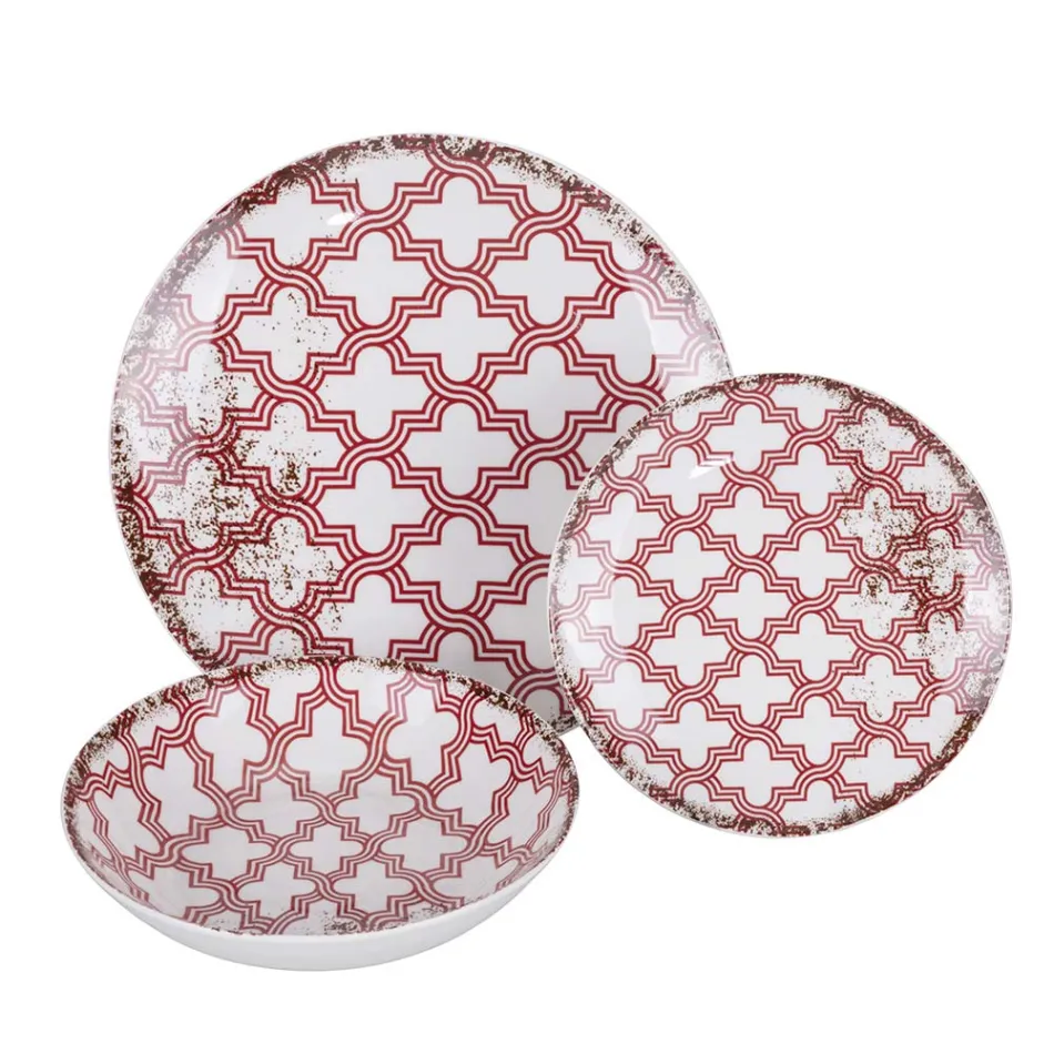 Service de table en porcelaine 18 pièces en 2 finitions différentes - Jamais Viadurini