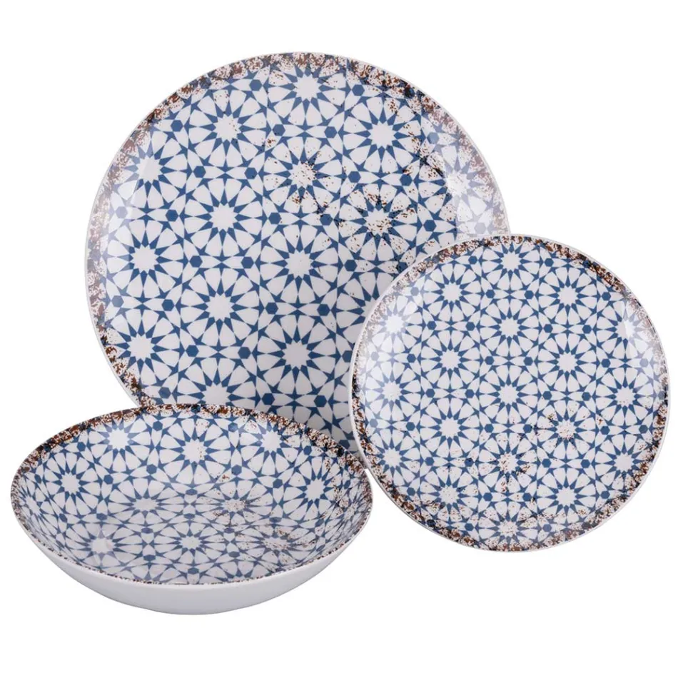 Service de table en porcelaine 18 pièces en 2 finitions différentes - Jamais Viadurini