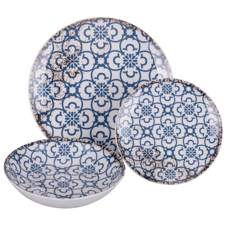 Service de table en porcelaine 18 pièces en 2 finitions différentes - Jamais Viadurini