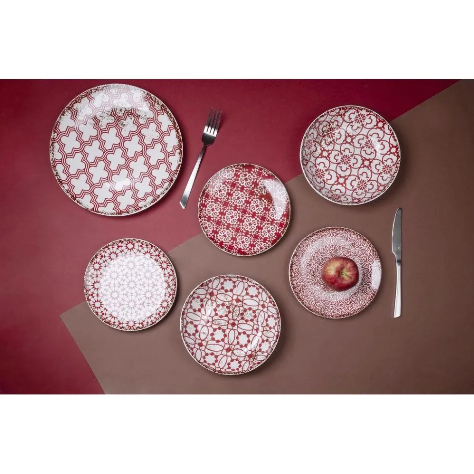 Service de table en porcelaine 18 pièces en 2 finitions différentes - Jamais Viadurini